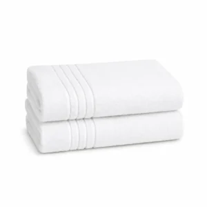 Home luxury hotel bath towel set of 3 – 100% cotton, 550 gsm, white (70 x 140 cm)