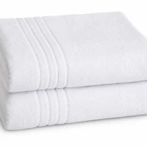 luxury hotel bath towel set of 3 – 100% cotton, 550 gsm, white (70 x 140 cm)